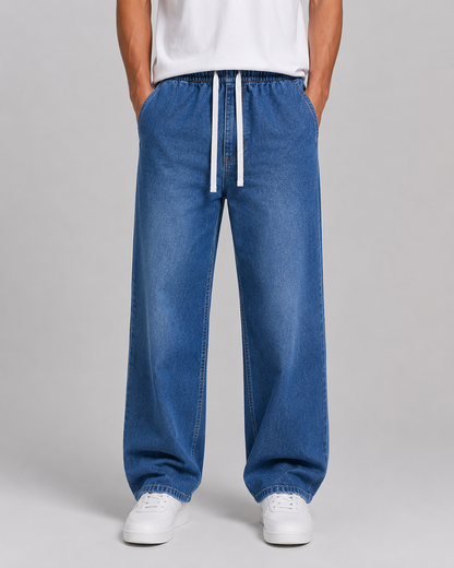 Loose Straight Leg Drawstring Jeans | Casual Everyday Wear 5
