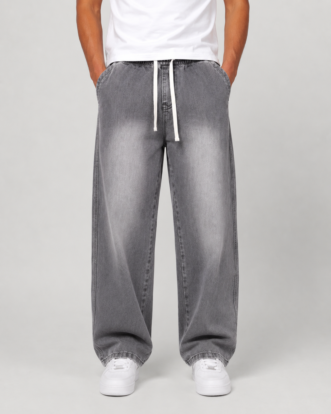 Loose Straight Leg Drawstring Jeans | Casual Everyday Wear 6