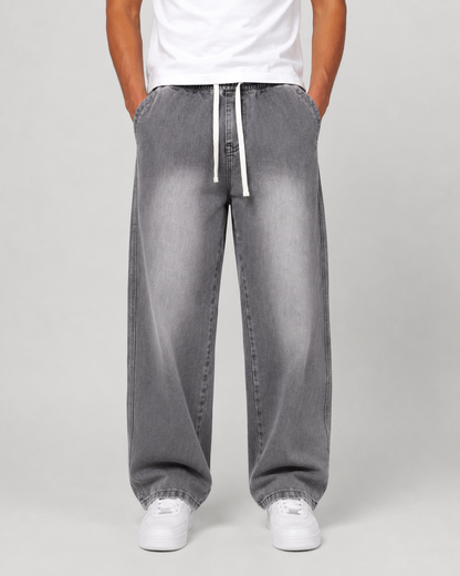 Loose Straight Leg Drawstring Jeans | Casual Everyday Wear 6