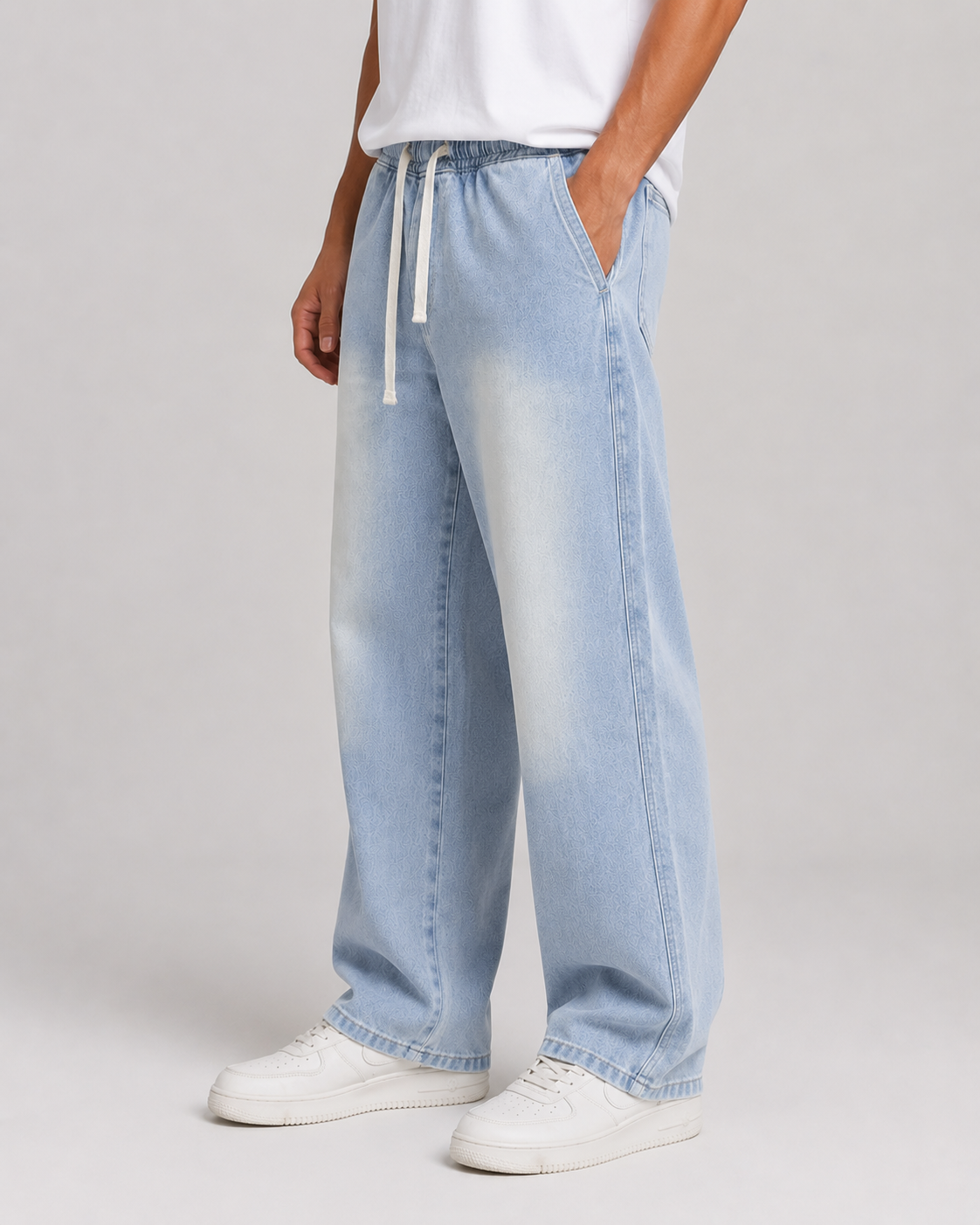Loose Straight Leg Drawstring Jeans | Casual Everyday Wear 8