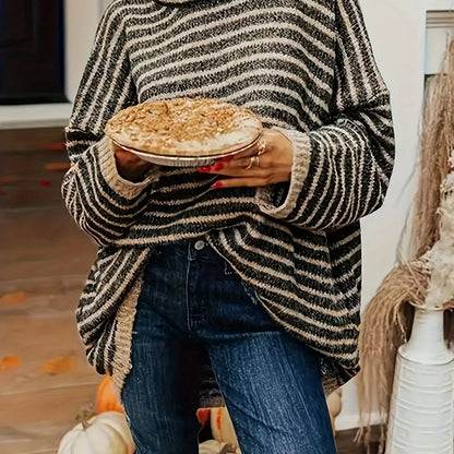 Lorena | Relaxed High-Neck Sweater Striped 0