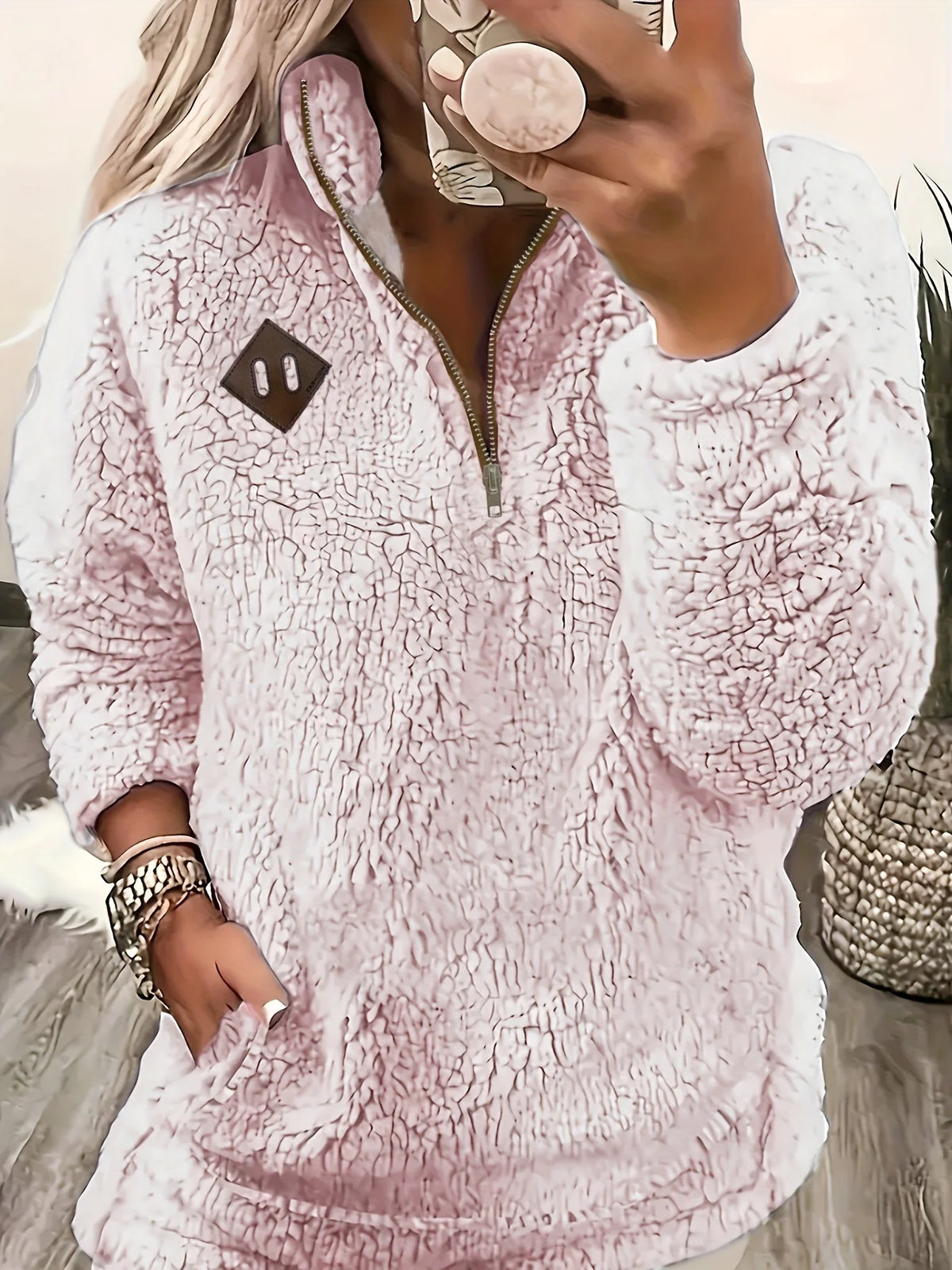 Lorraine | Women's Half Zip Sweatshirt Cozy Pullover 4