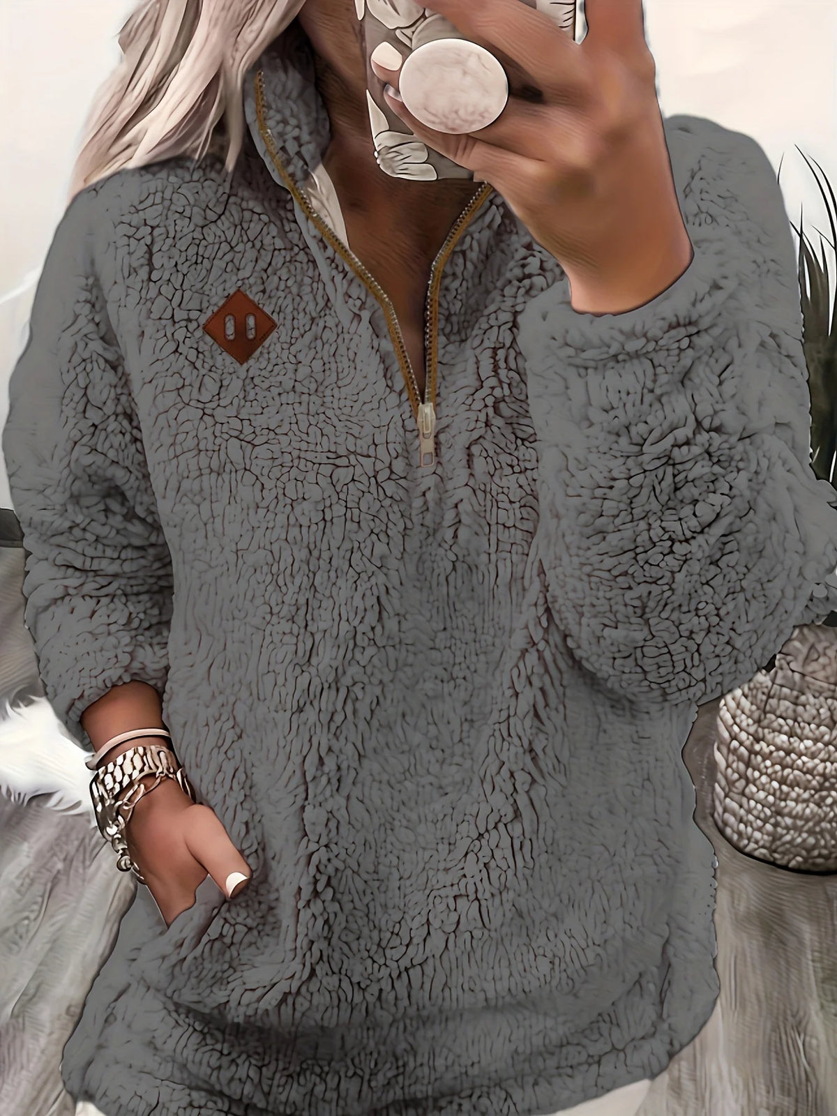 Lorraine | Women's Half Zip Sweatshirt Cozy Pullover 5