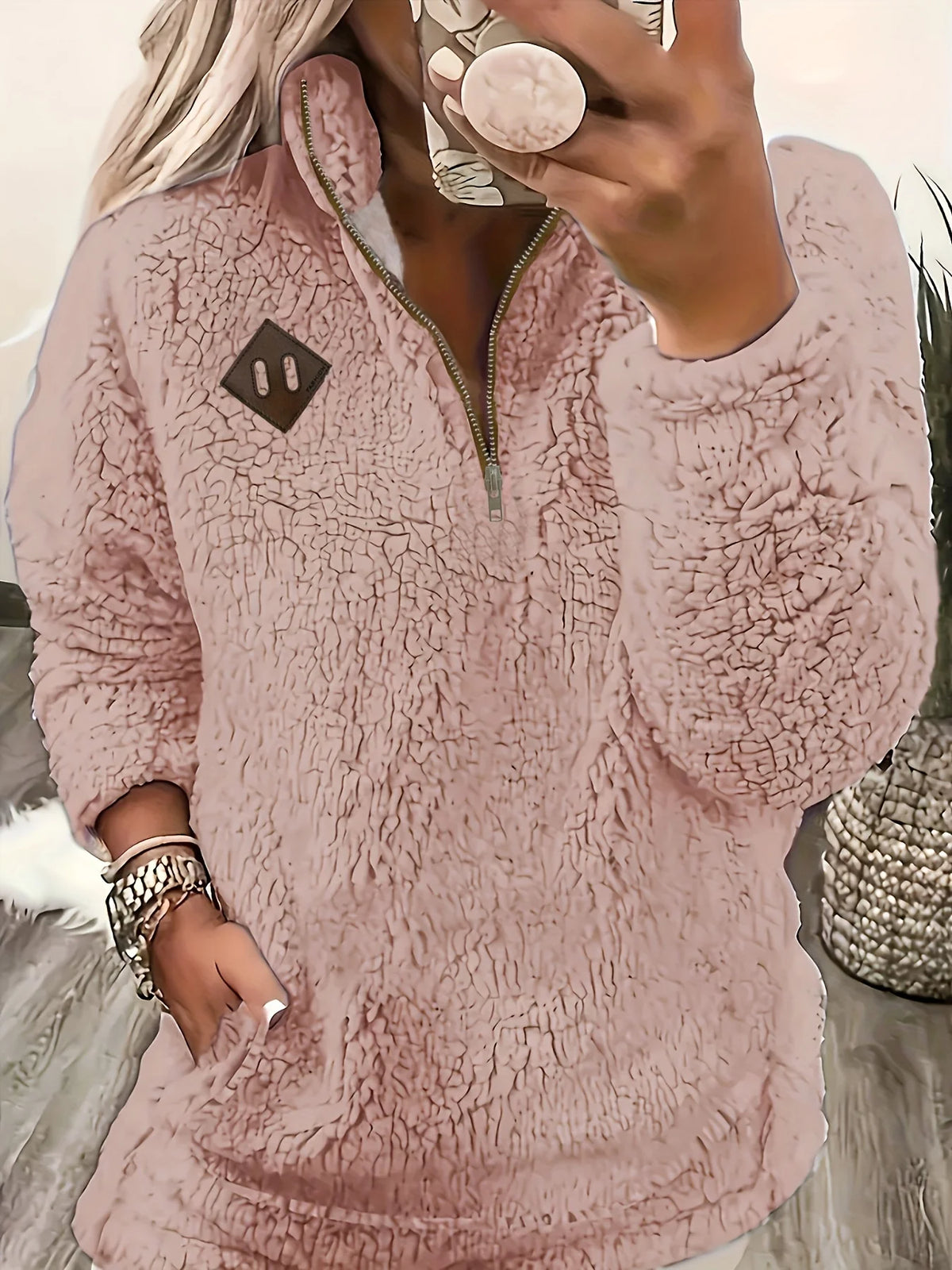 Lorraine | Women's Half Zip Sweatshirt Cozy Pullover 6