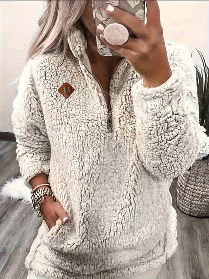 Lorraine | Women's Half Zip Sweatshirt Cozy Pullover 7