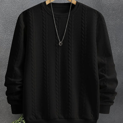 Maddox | Men's Textured Crew Neck Sweatshirt Casual 0