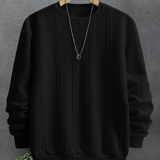 Maddox | Men's Textured Crew Neck Sweatshirt Casual 0