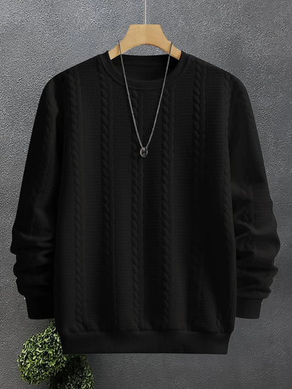Maddox | Men's Textured Crew Neck Sweatshirt Casual 1