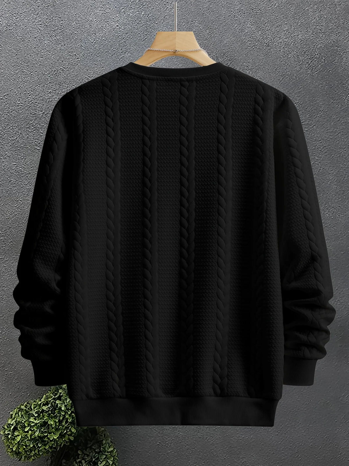 Maddox | Men's Textured Crew Neck Sweatshirt Casual 2