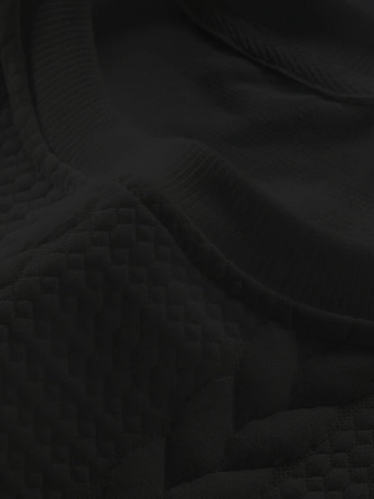 Maddox | Men's Textured Crew Neck Sweatshirt Casual 3