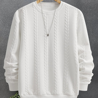 Maddox | Men's Textured Crew Neck Sweatshirt Casual 6