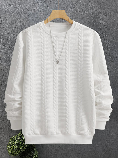 Maddox | Men's Textured Crew Neck Sweatshirt Casual 7
