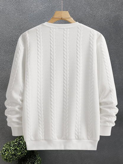 Maddox | Men's Textured Crew Neck Sweatshirt Casual 8