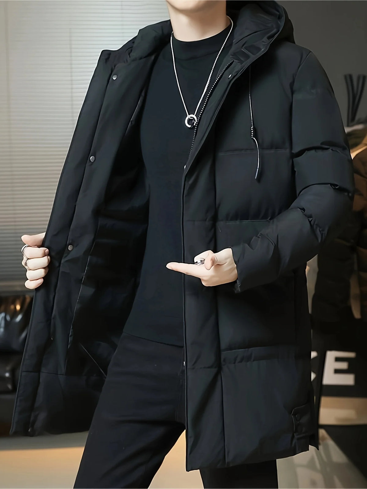 Marcus | Hooded Long Puffer Coat with Padded Insulation 2