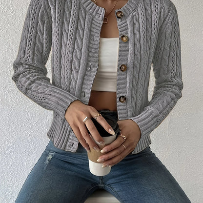 Maren | Textured Cable-Knit Cardigan 0