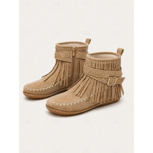 Maren | Women’s Black Fringed Ankle Boots 0