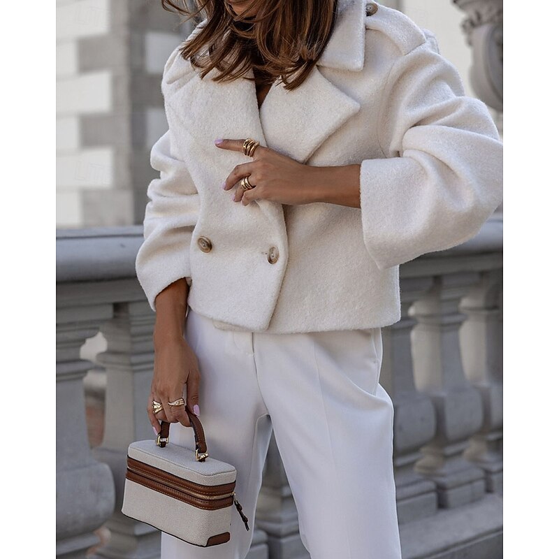 Marlowe | Women's Cropped Double-Breasted Wool Coat 0