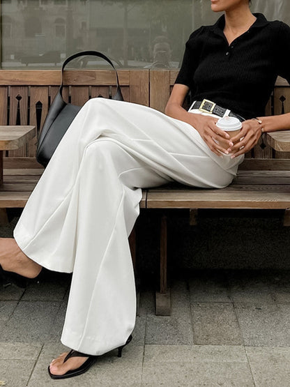 Meira | Elegant Non-Stretch Long Pants 2