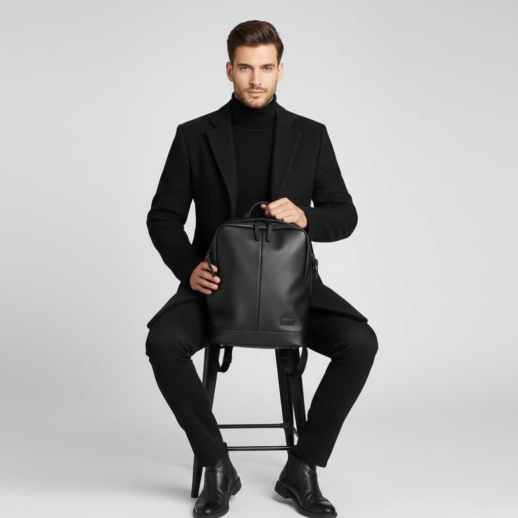 Men's Long Overcoat | Stylish Notched Lapel Wool Coat