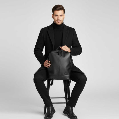 Men's Long Overcoat | Stylish Notched Lapel Wool Coat