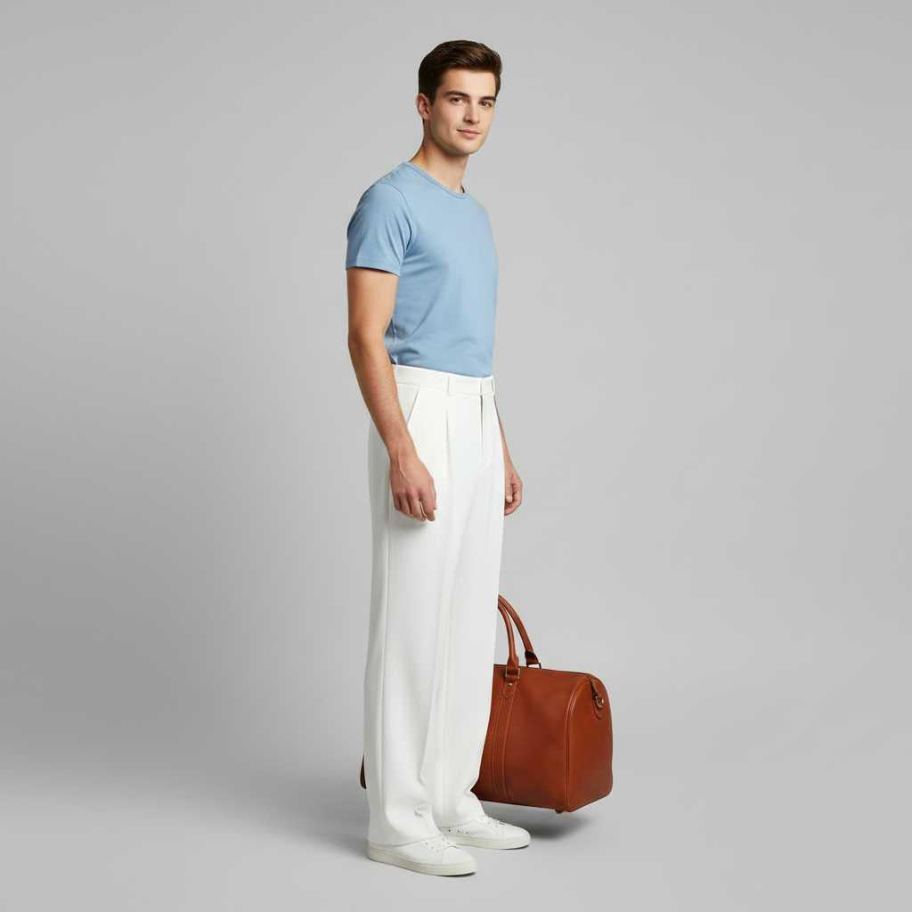 Men's Pleated Trousers | Straight Fit Formal Pants