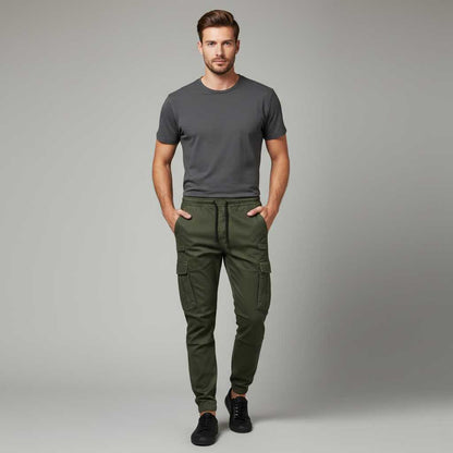 Men's Tactical Cargo Pants | Black Multi-Pocket Trousers