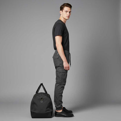 Men's Tactical Cargo Pants | Black Multi-Pocket Trousers