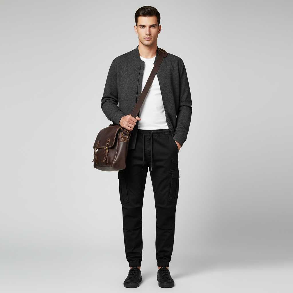 Men's Tactical Cargo Pants | Black Multi-Pocket Trousers