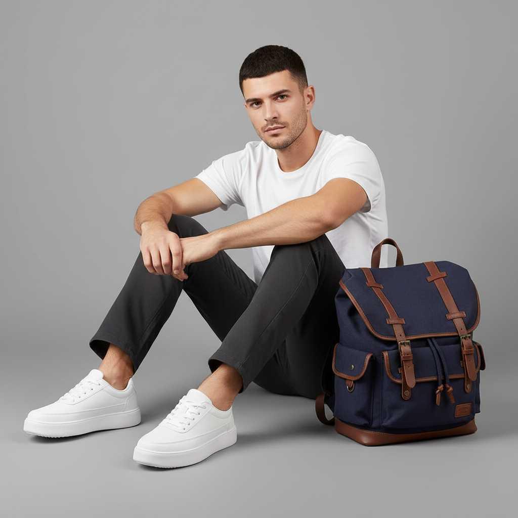 Men's White Platform Sneakers | Casual Mens Trainers