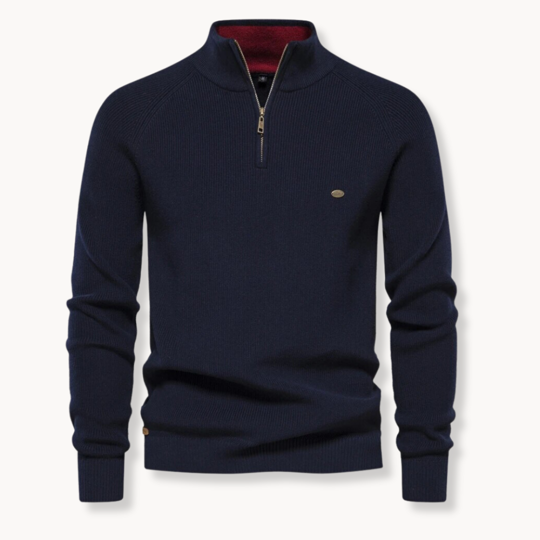 Men's Black Half-Zip Jumper | Slim Fit Knitwear 0