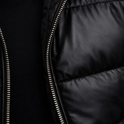Men's Black Puffer Jacket Fur Collar Autumn Outerwear 3