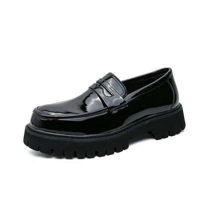 Men's Brown Loafers | Classic High Sole Business Shoes 0