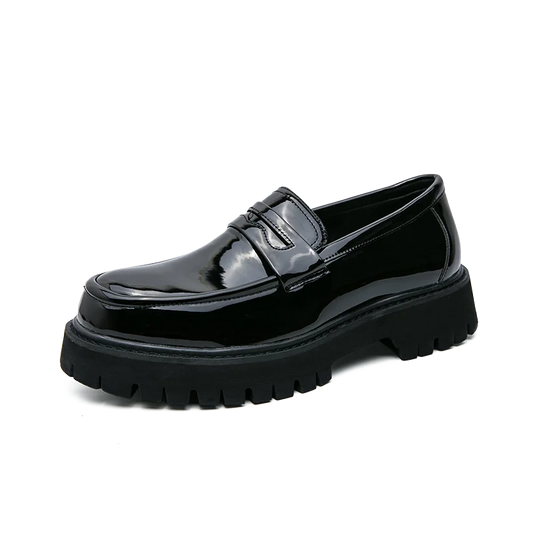 Men's Brown Loafers | Classic High Sole Business Shoes 0