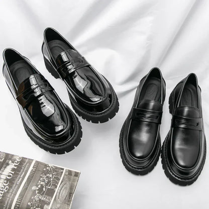 Men's Brown Loafers | Classic High Sole Business Shoes 3