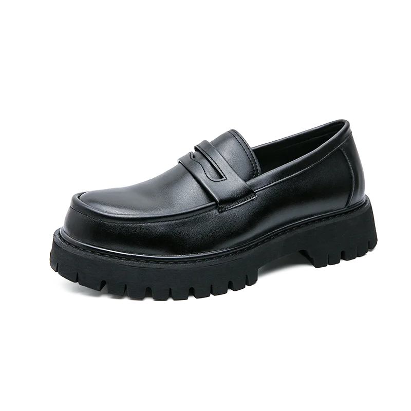 Men's Brown Loafers | Classic High Sole Business Shoes 6