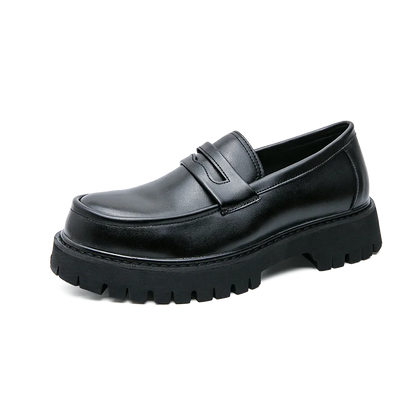 Men's Brown Loafers | Classic High Sole Business Shoes 6