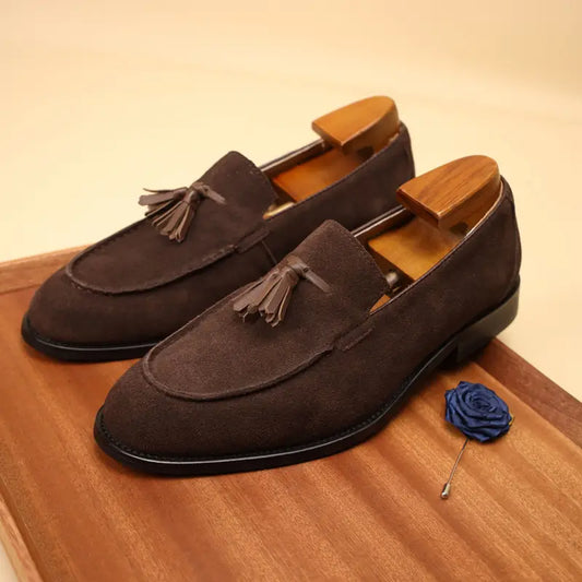 Men's Brown Penny Loafers | Classic Leather Slip-On Shoes 0