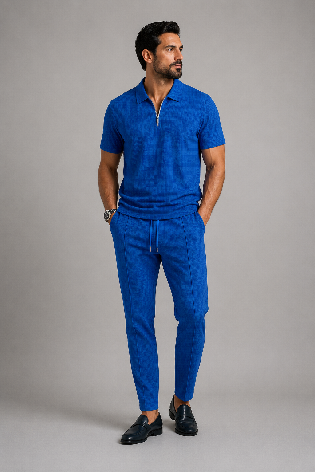 Men's Casual Polo Shirt and Trouser Set | Soft Breathable Outfit 1
