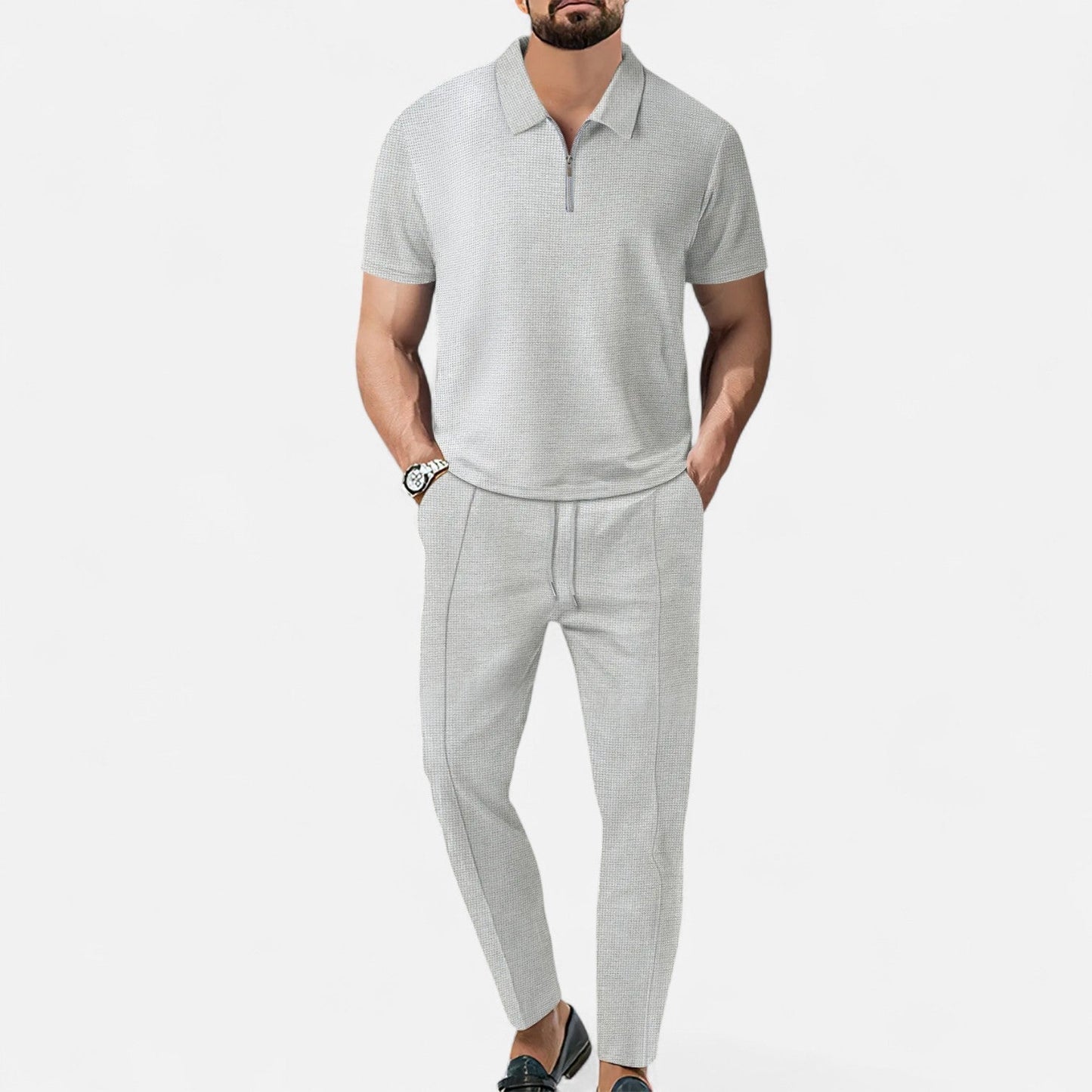 Men's Casual Polo Shirt and Trouser Set | Soft Breathable Outfit 3