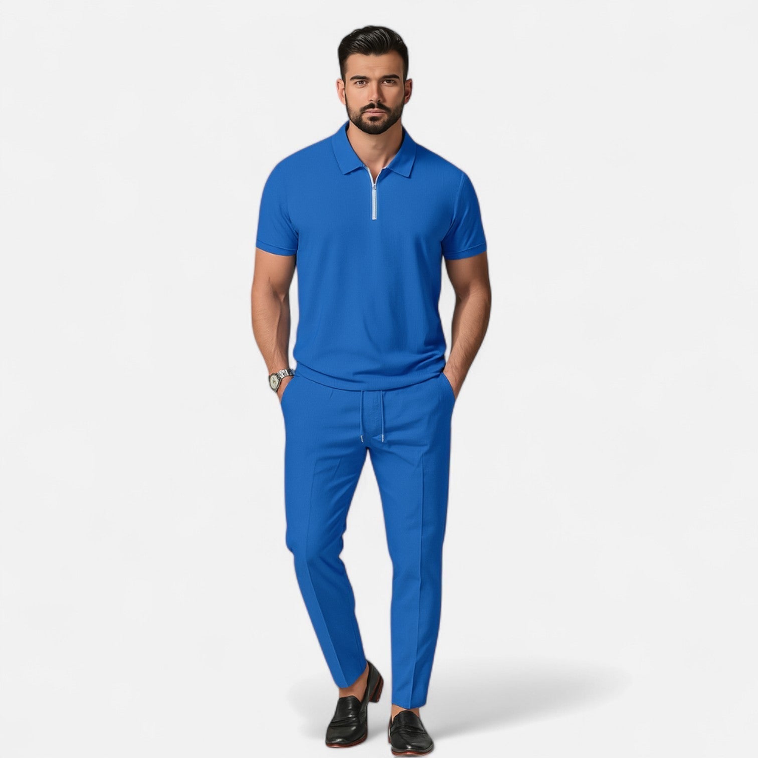 Men's Casual Polo Shirt and Trouser Set | Soft Breathable Outfit 7