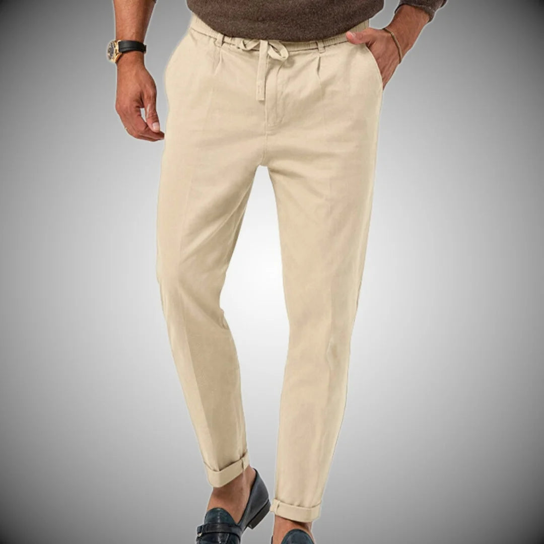 Men's Classic Fit Chino Pants White | Cotton Casual Trousers 0