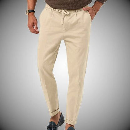 Men's Classic Fit Chino Pants White | Cotton Casual Trousers 0