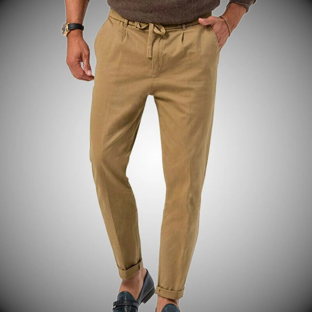 Men's Classic Fit Chino Pants White | Cotton Casual Trousers 1