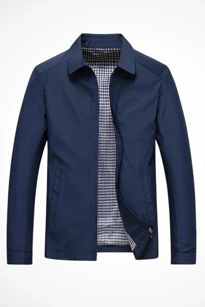Men's Classic Harrington Jacket Structured Zip-Up Outerwear 3