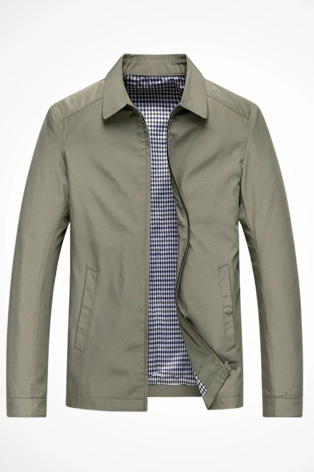 Men's Classic Harrington Jacket Structured Zip-Up Outerwear 4