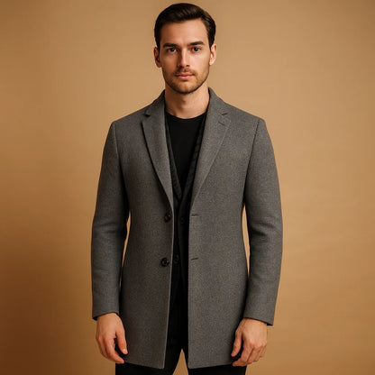 Men's Classic Long Trench Coat | Two-Button Overcoat 2