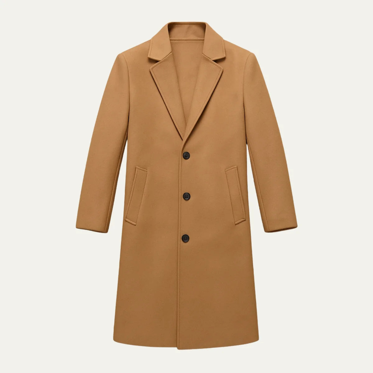 Men's Classic Wool Overcoat Tailored Fit Warm 3