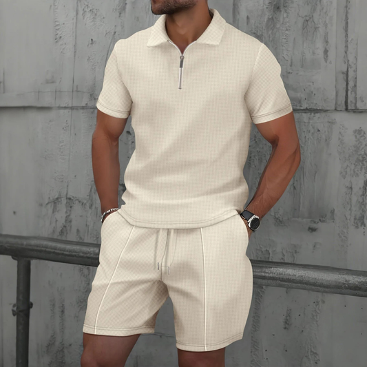 Men's Co Ord Set | Breathable Polo Shirt & Drawstring Shorts 0