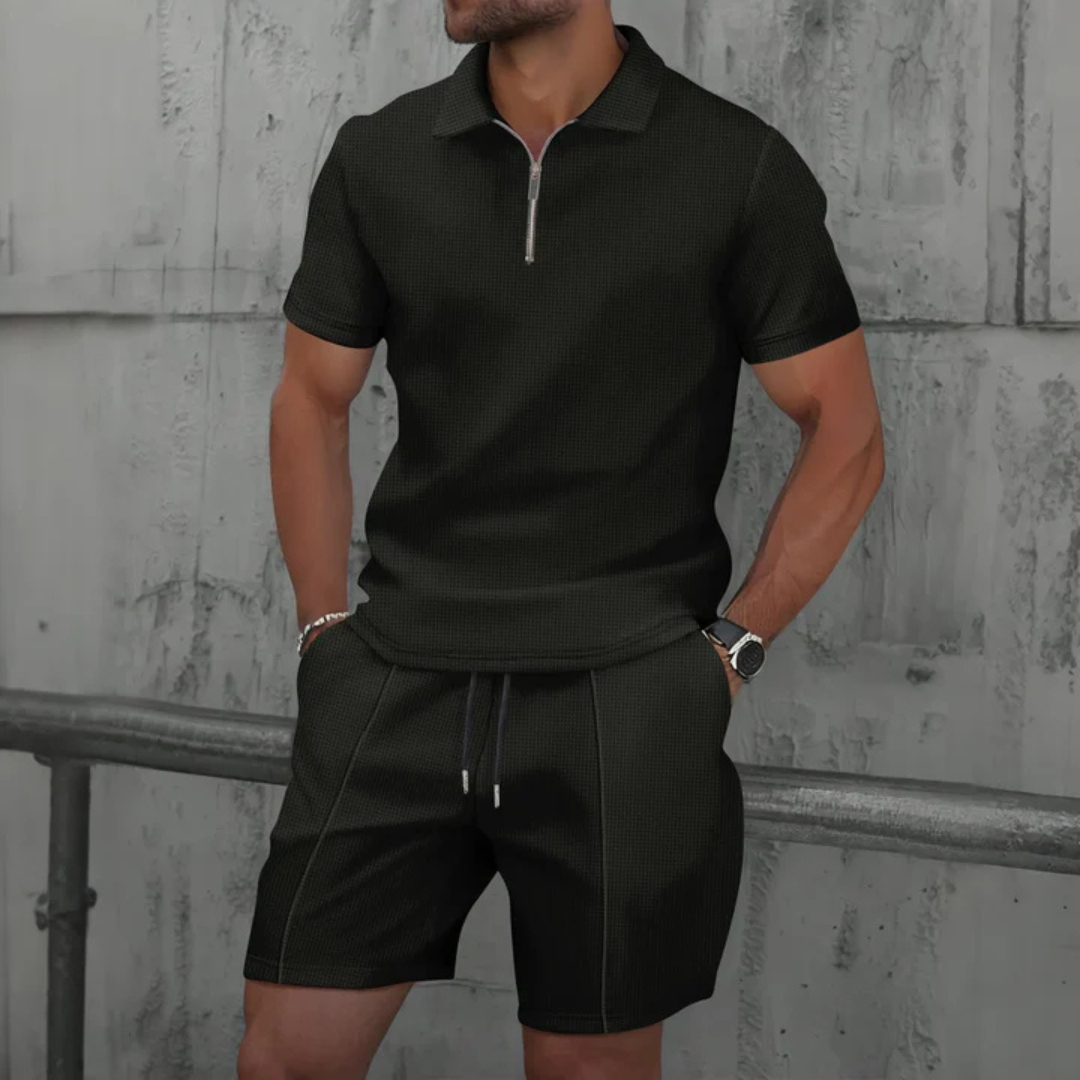 Men's Co Ord Set | Breathable Polo Shirt & Drawstring Shorts 4
