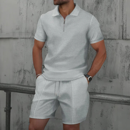 Men's Co Ord Set | Breathable Polo Shirt & Drawstring Shorts 7